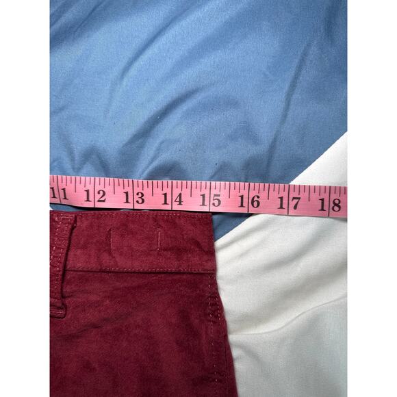 Madewll stretch denim straight corduroy zip maroon mini skirt womens 27 y2k - Picture 5 of 7